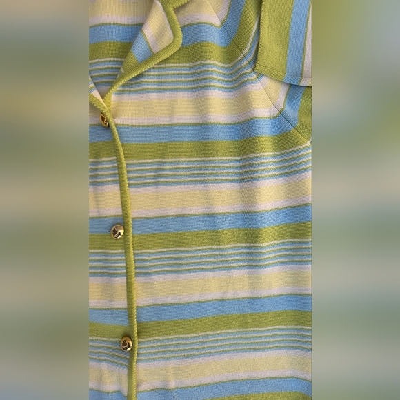 Women's   Vintage 100% Wool Sweater, Blue.green. Made In Hong Kong Uk Size 18 - Picture 6 of 8